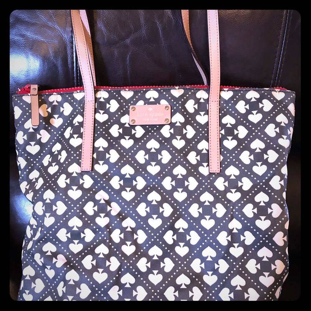 Kate Spade- red white and black spade purse